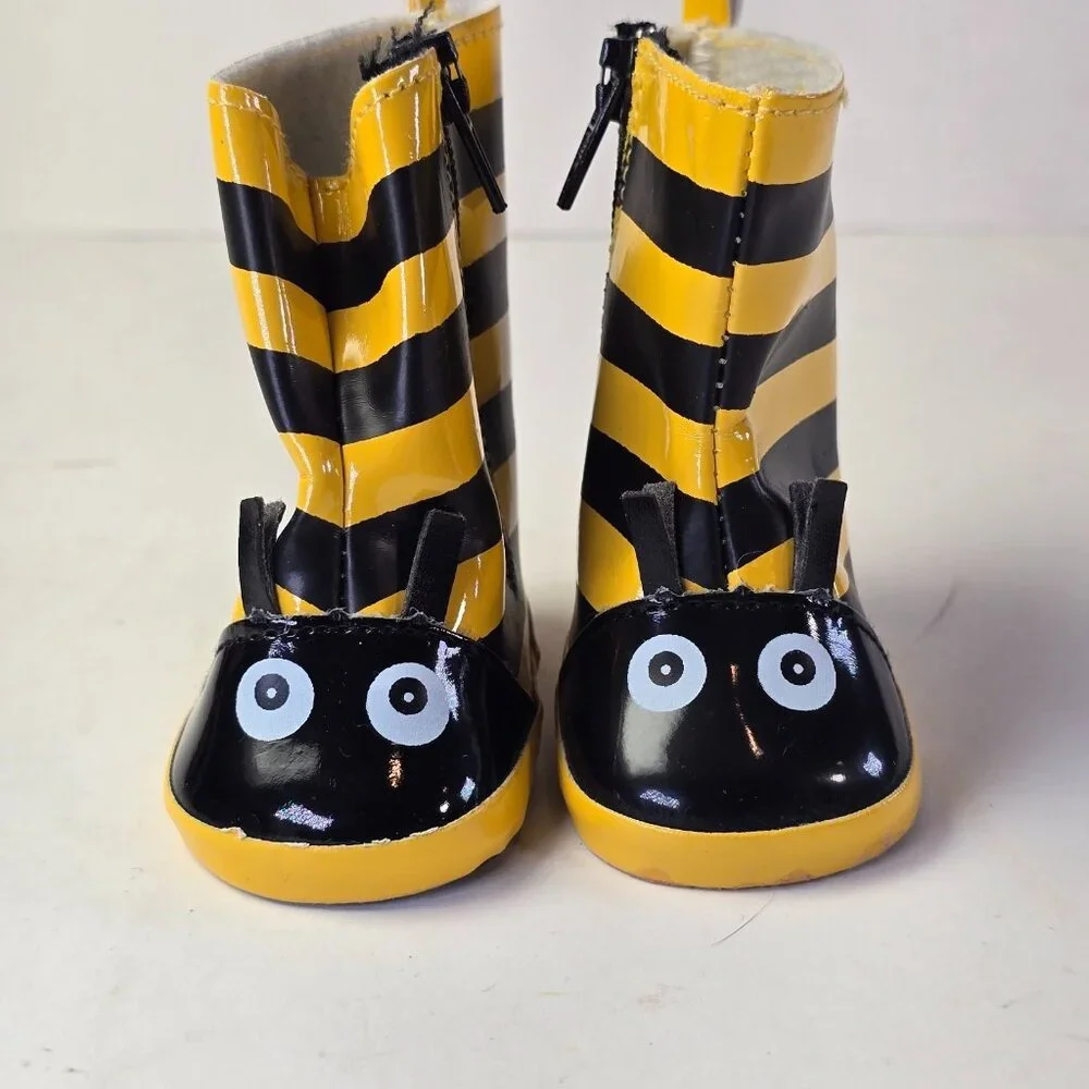 Baby Doll Shoes Boots Bumble Bee Black Yellow Stripes Fits 18